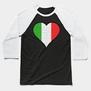 Italian Jigsaw Puzzle Heart Design - Gift for Italian With Italy Roots Baseball T-Shirt